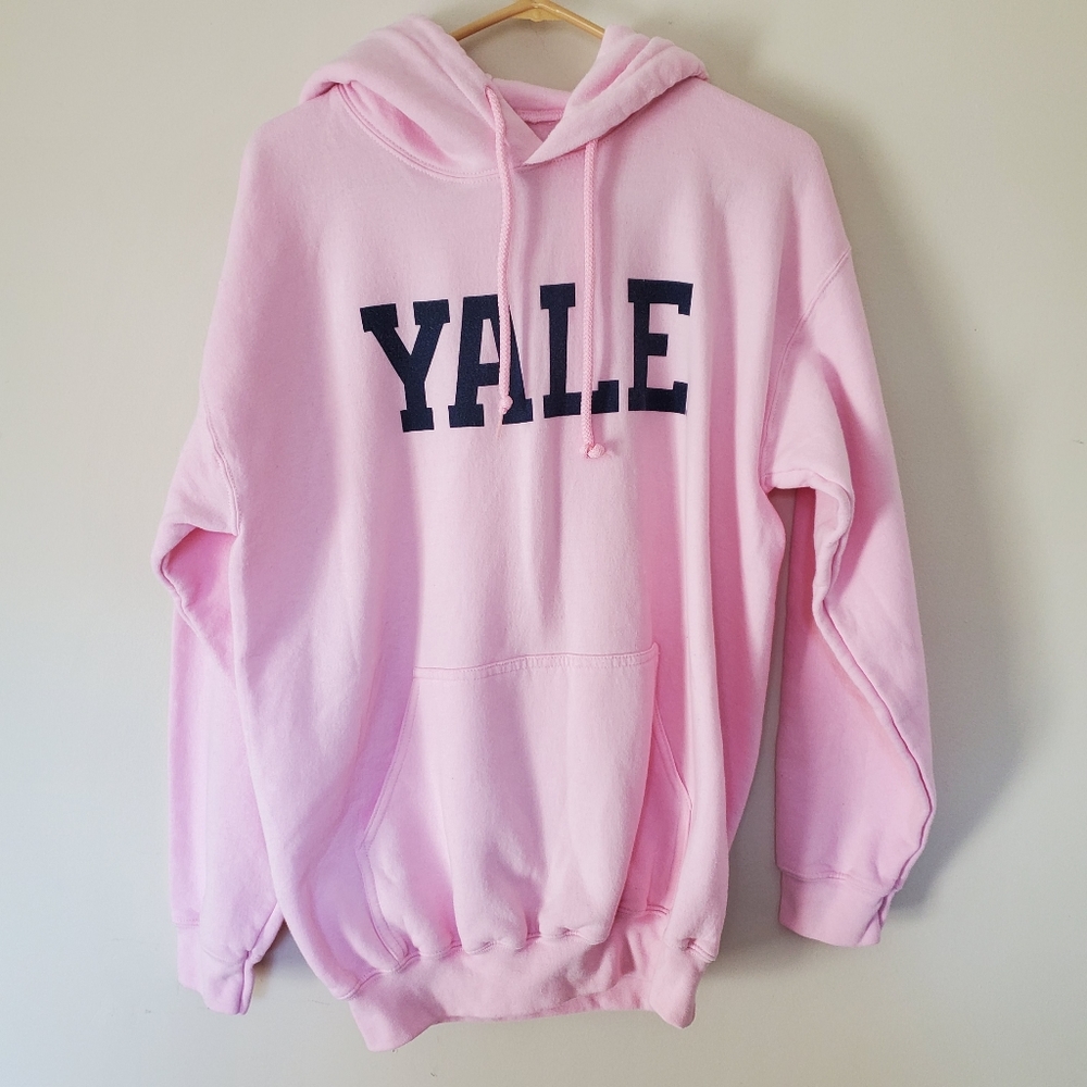 Yale Pink Hoodie Pullover Medium